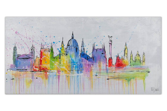 Acrylbild Budapest Skyline Silhouette