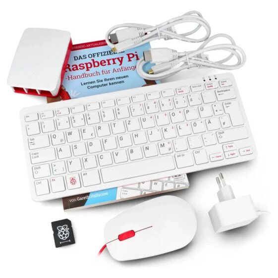 Электроника Raspberry Pi Набор для рабочего стола - официальный набор с корпусом, клавиатурой и мышью для Raspberry Pi 4B - немецкая версия