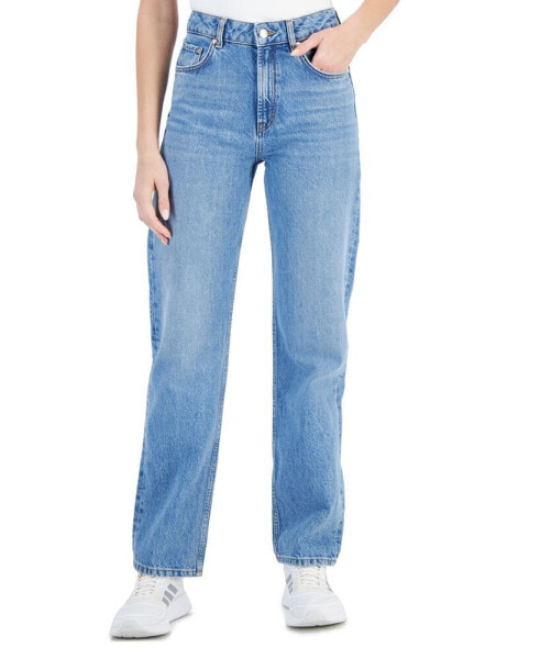 Women's Medium Wash Straight-Leg High-Rise Denim Jeans