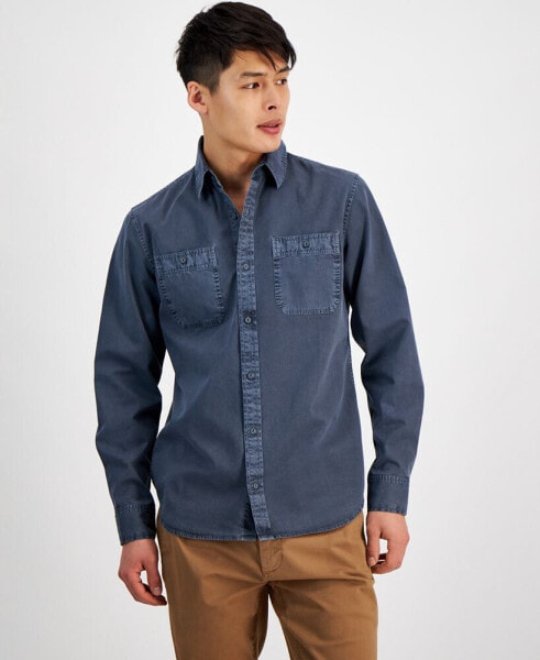 Men's Long Sleeve Twill Shirt, Created for Macy's
