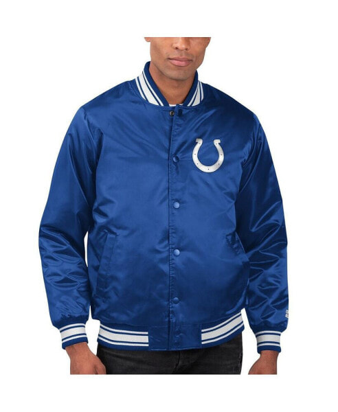 Men's Royal Indianapolis Colts Locker Room Satin Varsity Full-Snap Jacket