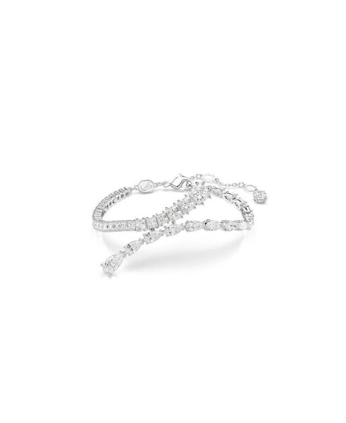 Matrix Mixed Cuts, White, Rhodium Plated Bracelet