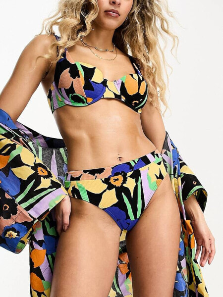 Roxy Color Jam underwire bikini top in floral print 