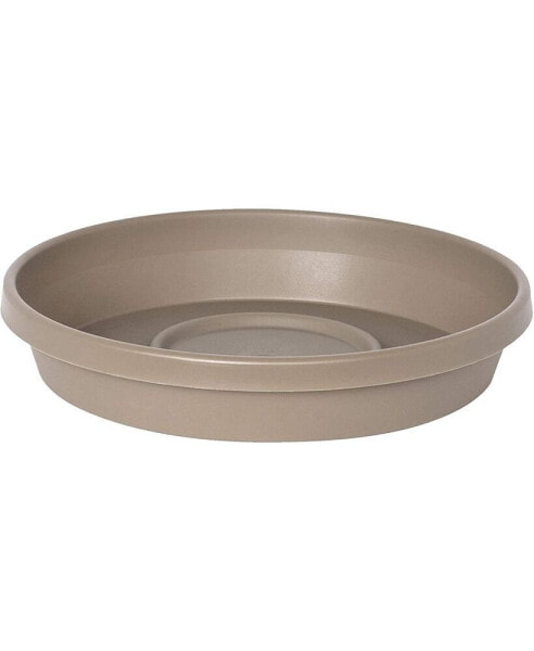 Terra Round Plastic Saucer for Planters, Pebble Stone, 16 inches