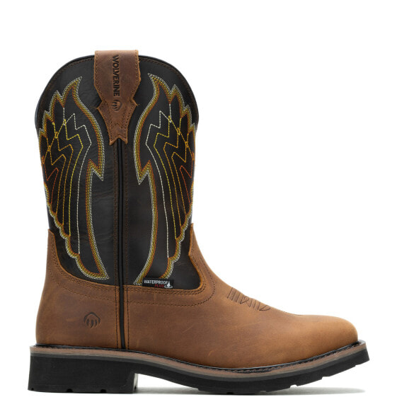 Wolverine Rancher Eagle Waterproof Steel-Toe Mens Brown Wide Work Boots