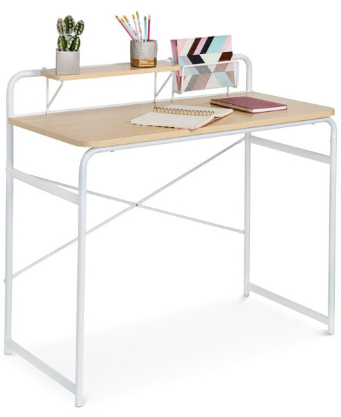 Computer Desk with Shelf & Basket