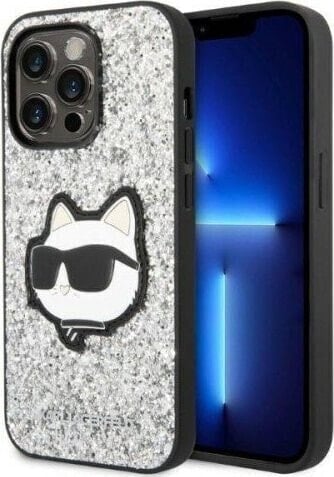 Karl Lagerfeld Etui Karl Lagerfeld KLHCP14LG2CPS Apple iPhone 14 Pro srebrny/silver hardcase Glitter Choupette Patch