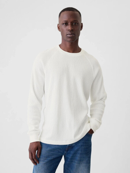 Waffle-Knit Raglan T-Shirt