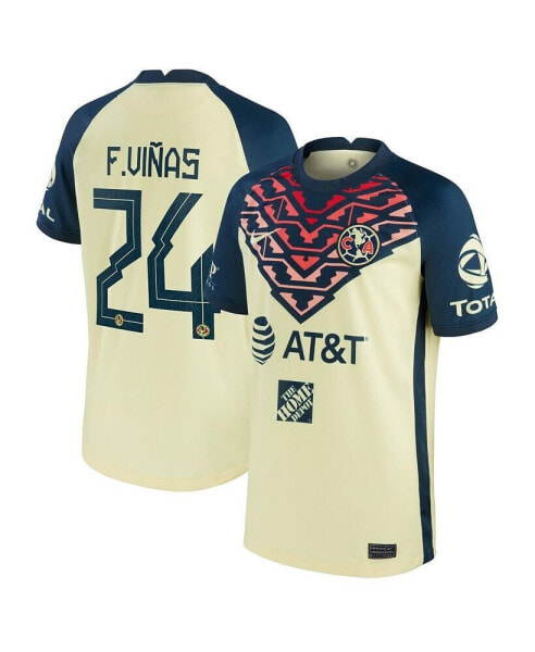 Big Boys Federico Vinas Yellow Club America 2021/22 Home Breathe Stadium Replica Player Jersey