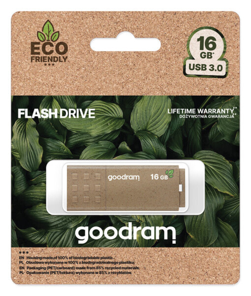 GoodRam UME3 Eco Friendly - 16 GB - USB Type-A - 3.2 Gen 1 (3.1 Gen 1) - 60 MB/s - Cap - Brown