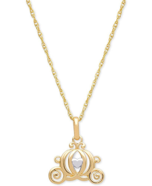 Children's Carriage 15" Pendant Necklace in 14k Gold