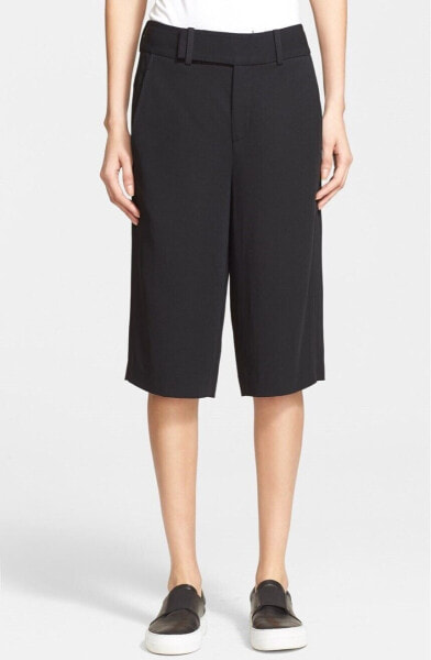 Helmut Lang 196629 Womens Solid Black Casual Long Bermuda Shorts Size 2