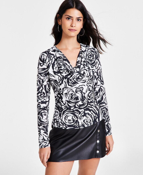 Топ Bar III FloralPrint CowlNeck  для Macy's