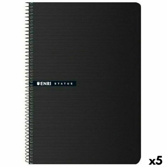 Notebook ENRI Status 100 Sheets A4 Black (5 Units)