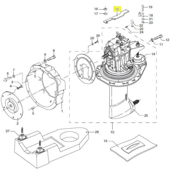 Мотор лодочный Vetus Saildrive ZF SD10 Support для D4.29-DT4.29/F1.02/F1.03/M2.02 M2.04 M2.06 M2.C5 M2.D5/M3.09