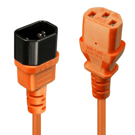 Lindy 1m C14 to C13 Extension Cable - orange - 1 m - C14 coupler - C13 coupler