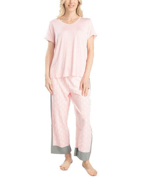 Women's 2-Pc. Coastal Life Cropped Pajamas Set