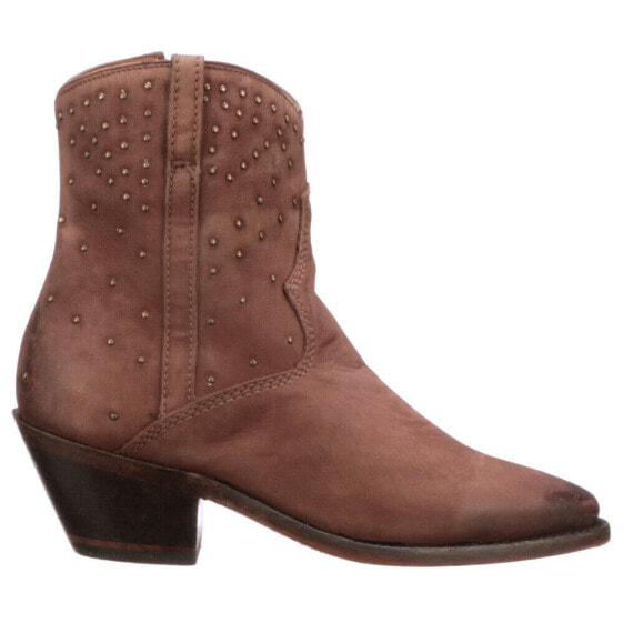 Lucchese Avie Studded Pointed Toe Cowboy Booties Womens Brown Casual Boots M6041
