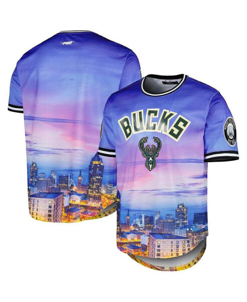 Men's Milwaukee Bucks Cityscape Stacked Logo T-shirt