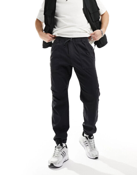 Abercrombie & Fitch utility woven joggers in washed charcoal