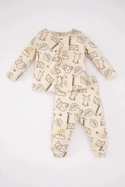 Kız Bebek Desenli Uzun Kollu Pijama Takımı B9238a524sp