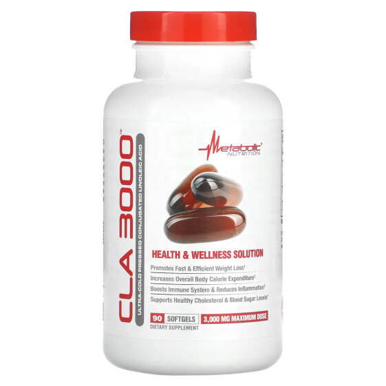 Витамин для похудения Metabolic Nutrition CLA 3000, 3 000 мг, 90 капсул (1 000 мг на капсулу)