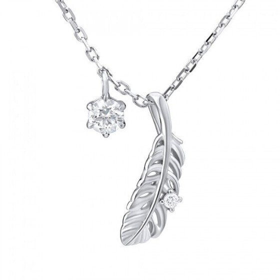 Subtle necklace feather with Swarovski MW11173S