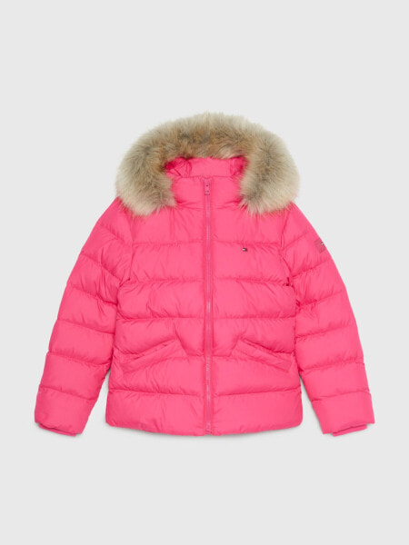 Kids' Faux Fur Hood Down Jacket