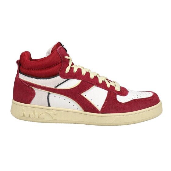 Diadora Magic Basket Demi Cut Suede Leather High Top Mens Red, White Sneakers C