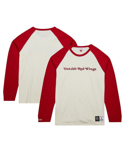 Men's Cream Detroit Red Wings Legendary Slub Vintage-Like Raglan Long Sleeve T-shirt