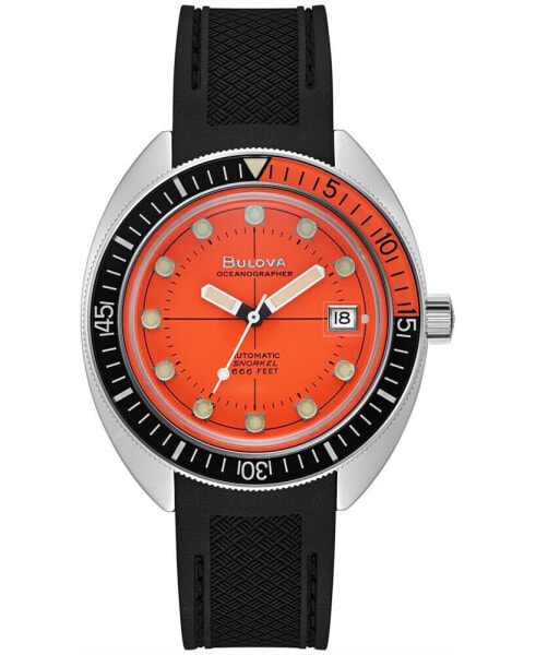 Men's Automatic Oceanographer GMT Black Polyurethane Strap Watch 41mm