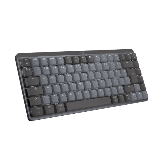 Logitech MX Mechanical Mini for Mac Minimalist Wireless Illuminated Keyboard - Tenkeyless (80 - 87%) - Bluetooth - Mechanical - QWERTY - LED - Graphite - Grey