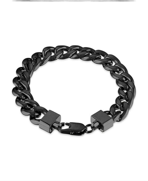 Men's Cuban Link (11-3/4mm) 8 1/2" Chain Bracelet in Yellow IP over stainless steel (Also in Black IP and Stainless Steel)