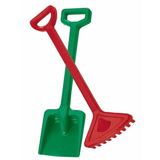 Shovel and Rake Set AVC Red Green 39 x 14 cm 2 Pieces