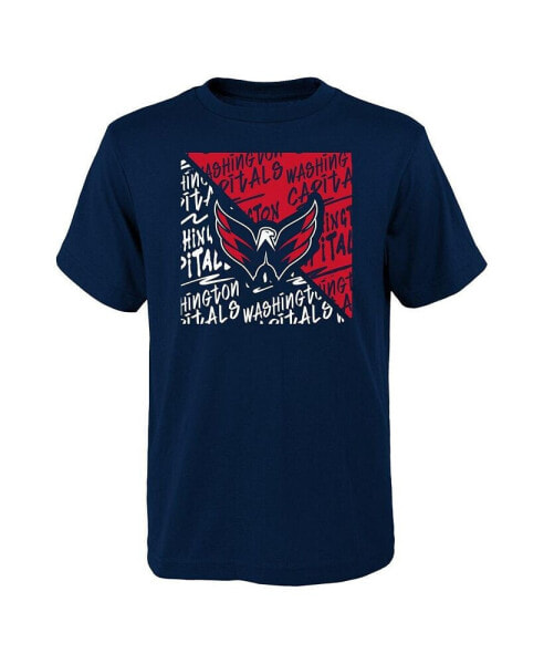 Big Boys Navy Washington Capitals Divide T-shirt