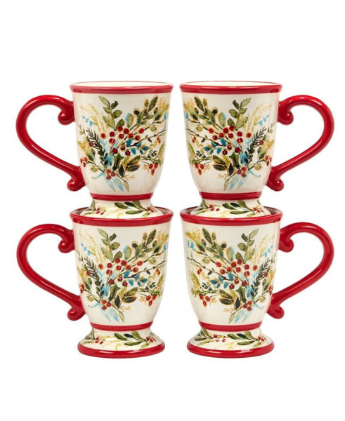 Christmas Gatherings Mugs, Set of 4