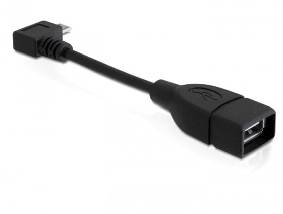 Delock 83104 - 0.11 m - Micro-USB B - USB A - USB 2.0 - Male/Female - Black