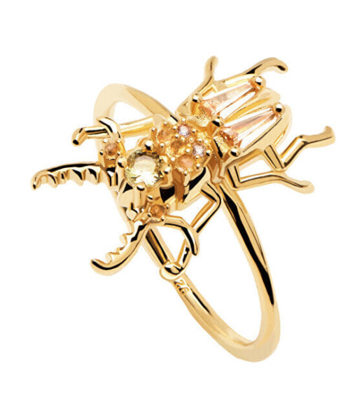 Original gold-plated silver ring COURAGE Beetle AN01-375