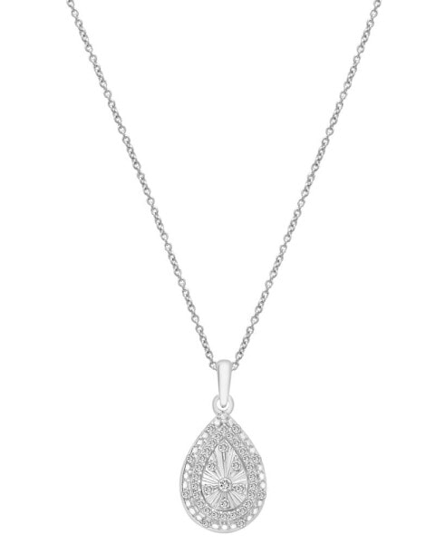 Diamond Teardrop 18" Pendant Necklace (1/4 ct. t.w.) in Sterling Silver, Created for Macy's