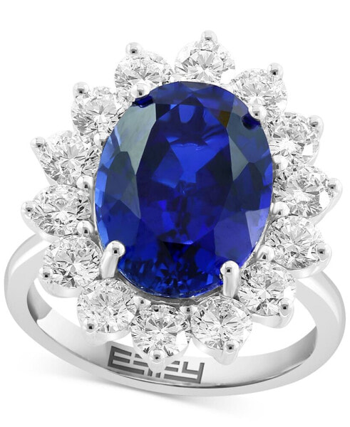 Кольцо eFFY Lab Grown Sapphire & Diamond Halo