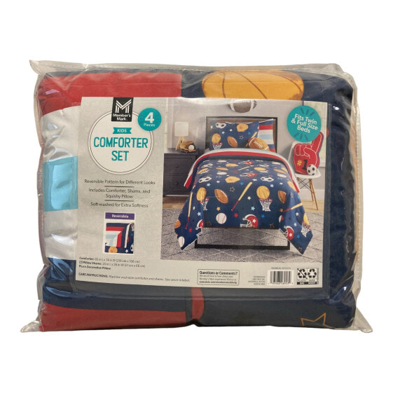 Member's Mark Kid's 4 Piece Reversible Comforter Set, Twin/Full