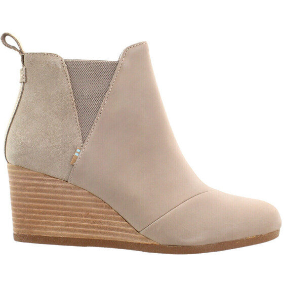 TOMS Kelsey Wedge Booties Womens Beige Casual Boots 10015788