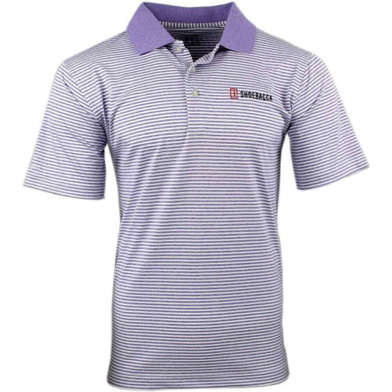 SHOEBACCA Striped Heather Short Sleeve Polo Shirt Mens Purple Casual P2004-FRL-S