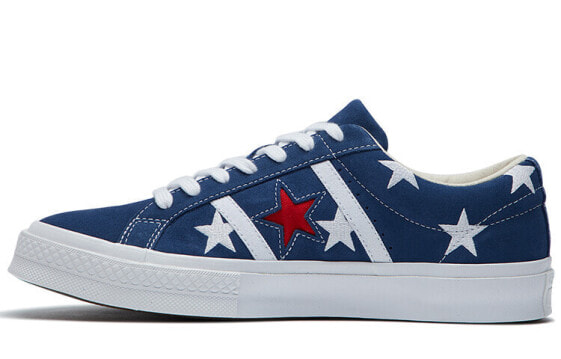 Кеды Converse One Star 165026C антискользящие для мужчин и женщин в сине-бело-красном цвете