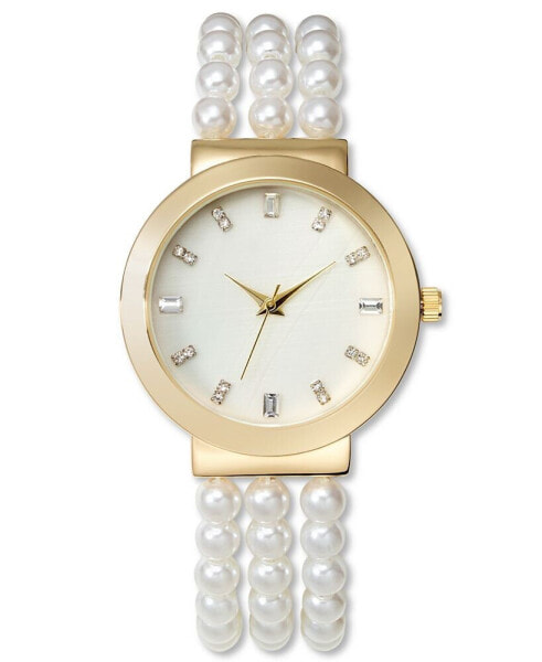 Часы и аксессуары I.N.C. International Concepts женские Белые браслеты с жемчугом 38мм, созданные для Macy's