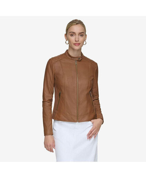 Glenbrook Lightweight Women's Leather Racer Jacket