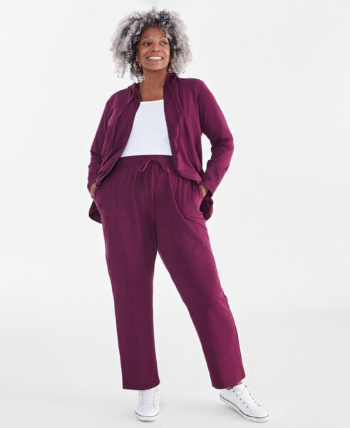 Plus Size Knit Pull-On Pants, Created for Macy's