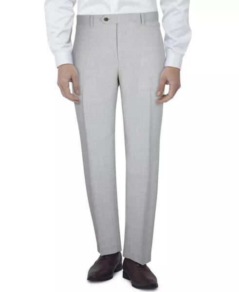Tallia Men's Slim-Fit Gray Tic Suit Pants Light Grey Size 34W x 32L