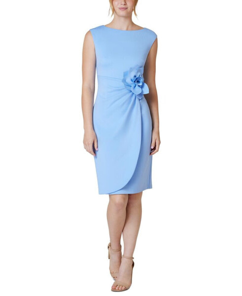 Petite Sleeveless Rosette Sheath Dress