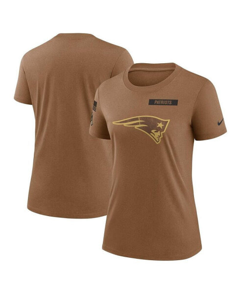 Women's Brown New England Patriots 2023 Salute to Service Legend Performance T-shirt